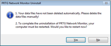 Uninstall PRTG Network Monitor Step 3